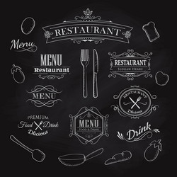 Vintage Restaurant Menu Chalkboard Vector Image
