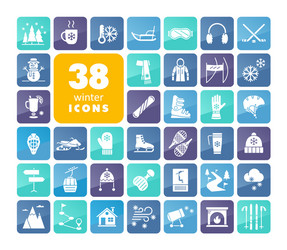 Winter icon set wintertime Royalty Free Vector Image