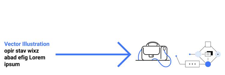 workflow process diagram with arrows and bag icon vector image