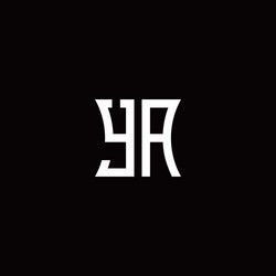Ya monogram logo with a sharp shield style Vector Image
