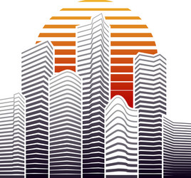 city skyline in flat style urban landscape vector