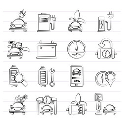 ecology and electric car icons vector