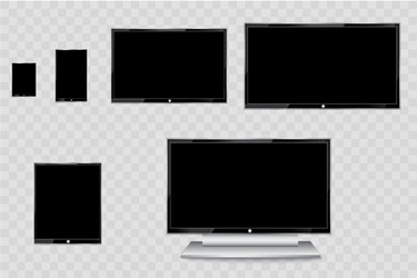 flat led monitor of computer or black photo frame vector