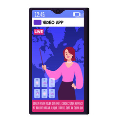 Mobile app about weather forecast flat cartoon vector