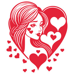 Red mom beauty girl Royalty Free Vector Image - VectorStock