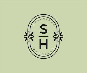 Sh Initials Color Sh initials letter wedding monogram logos Vector Image