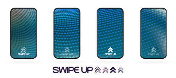 abstract gradient swipe up icon background vector image