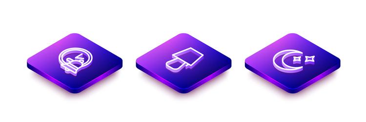 set isometric line alarm clock table lamp vector image