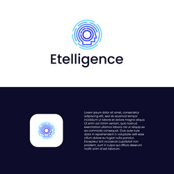 Smart brain logo technology mind Royalty Free Vector Image