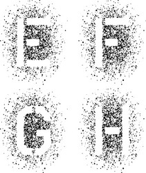 stencil angular spray font letters e f g h vector