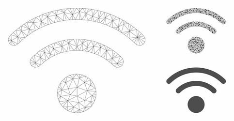 wi-fi mesh 2d model and triangle mosaic vector image