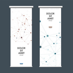 abstract molecules design on roll up template vector image