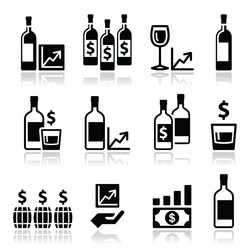 alternative investments - investing money in wine vector