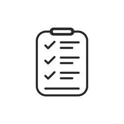 clipboard with checklist icon in flat style vector image