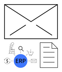 erp system integration with business processes vector image