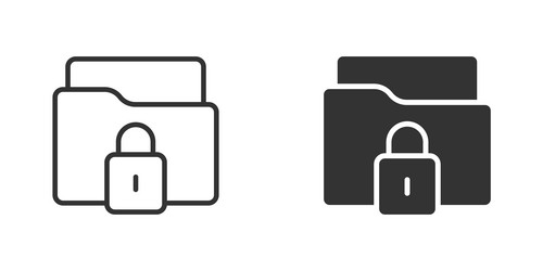 files folder permission icon in flat style vector image