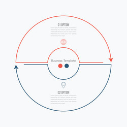 Linear Progress Chart - Two Steps vector image