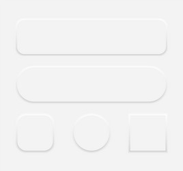 neumorphism round square icon user interface set vector image