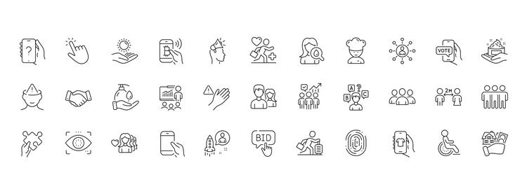 quiz test fingerprint and brand ambassador line vector image