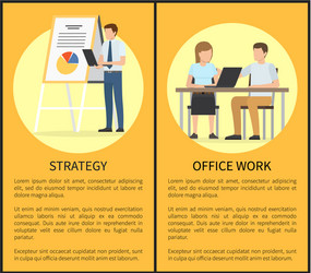 Strategy and office work set vector