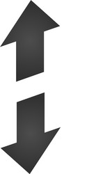 3d up and down arrows shift direction vector image