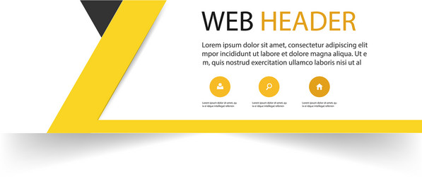 Abstract web header design template yellow vector