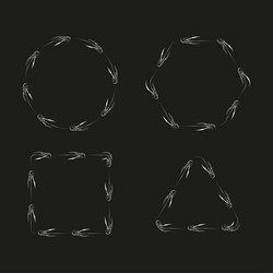 geometric frames set circle triangle square vector image