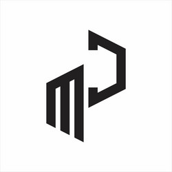 mc initial letters logo monogram with up to down vector image