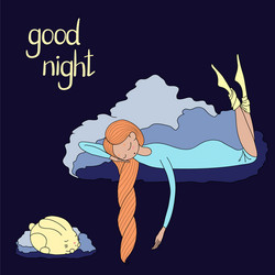 night girl bunny vector