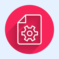 white line document settings with gears icon vector image