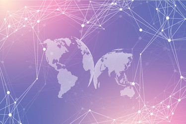 world map point with global technology networking vector image