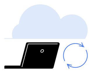 cloud computing concept with laptop and data vector image