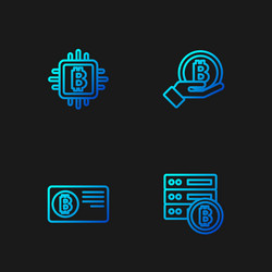 set line server bitcoin credit card with cpu vector image