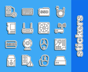 set line server data web hosting motherboard vector image