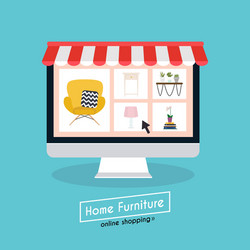 flat design concept online shopping furniture vector