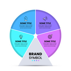 infographic template circle with 4 icons and text vector image