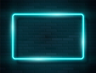 Color rectangle neon frame glowing light Vector Image