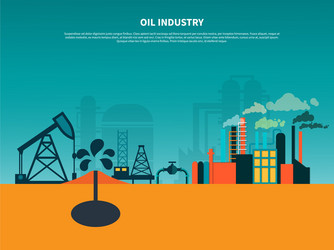 Oil industry flat icons Royalty Free Vector Image