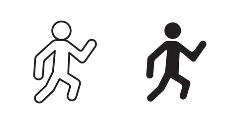 running icon set in thin line for web vector image