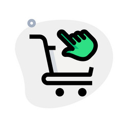 selecting cart to add on products vector image
