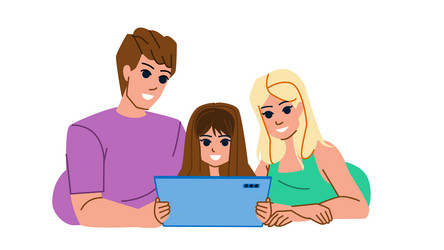 Family tablet vector