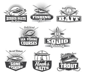 Fisherman's Club - Fishing Icons Vector Image