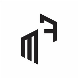 mf initial letters logo monogram with up to down vector image