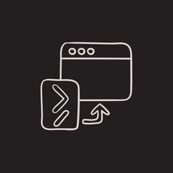 browser window with terminal startup sketch icon vector image