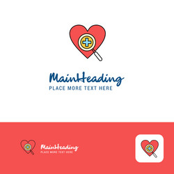 Creative heart logo design flat color place vector