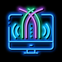 data science neon glow icon vector