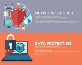 flat computing background data protection vector image
