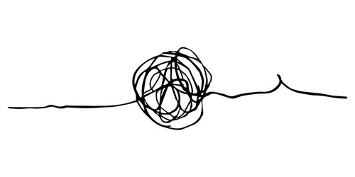 hand drawn scribble sketch circle object tangled vector