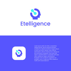 Smart brain logo technology mind Royalty Free Vector Image