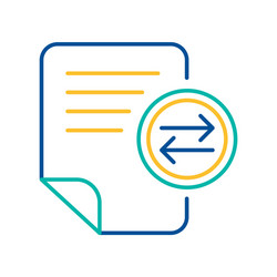 text message sending blue and yellow linear icon vector image